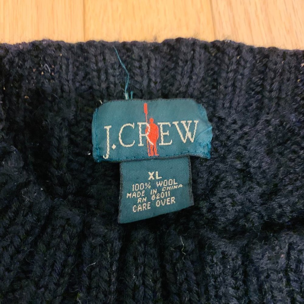 Vintage Mens J. Crew Wool Irish Fisherman Sweater - Picture 4 of 7